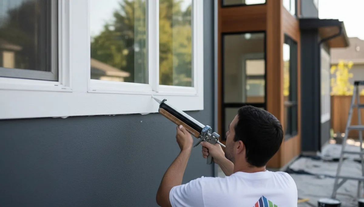 Professional exterior caulking and sealing by house painters in Durham, NC for moisture protection
