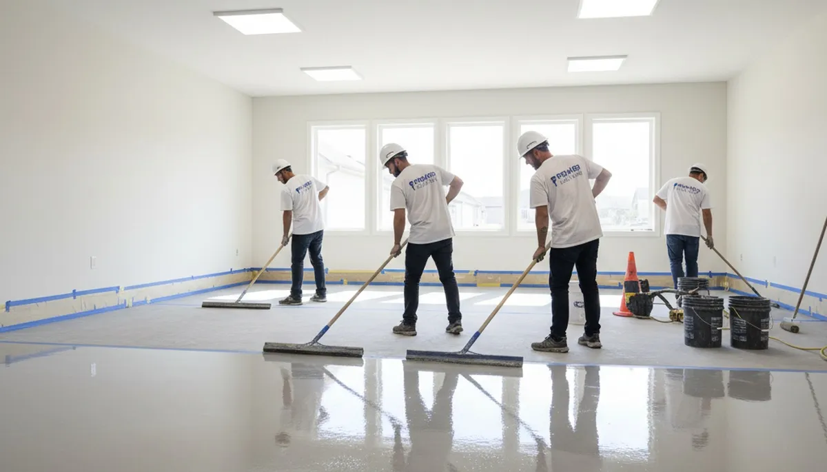 Durham NC epoxy floor coating in residential garage by professional house painters