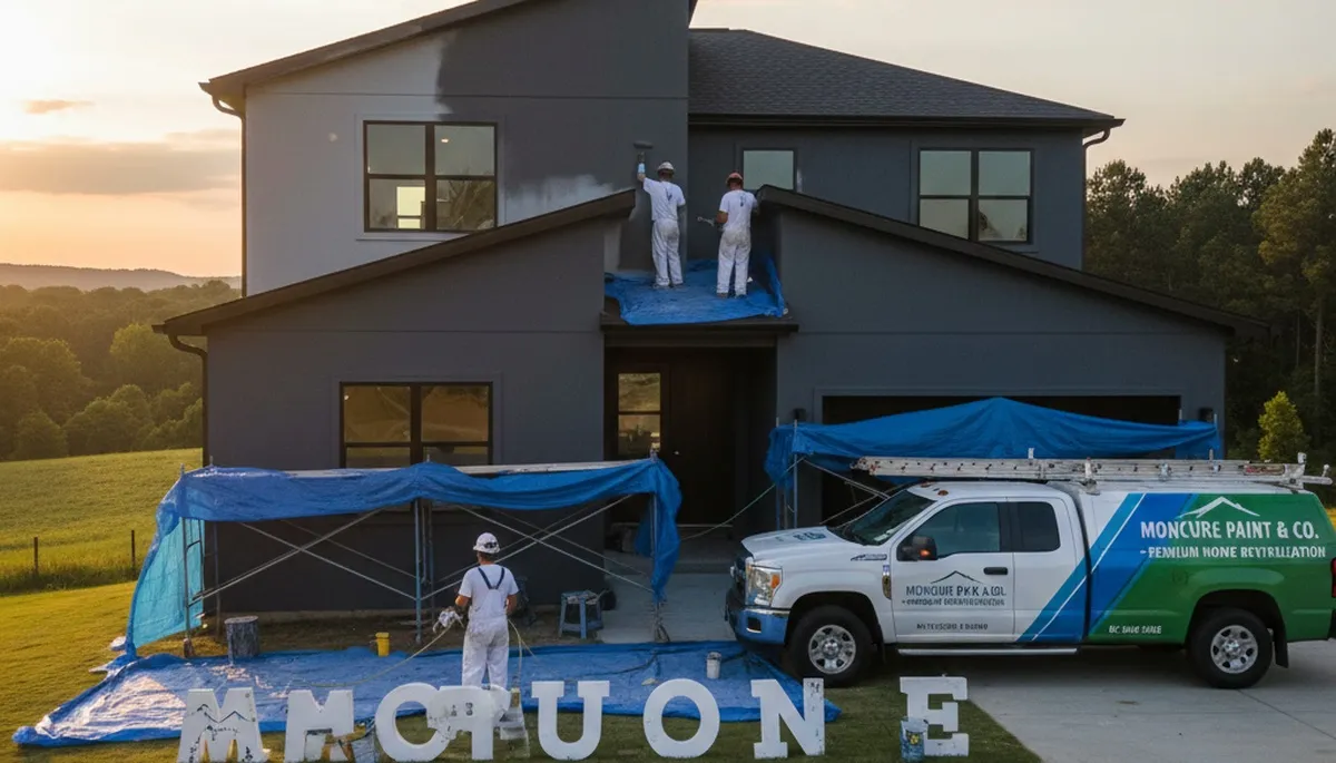 Professional house painters working on home exterior in Durham, NC
