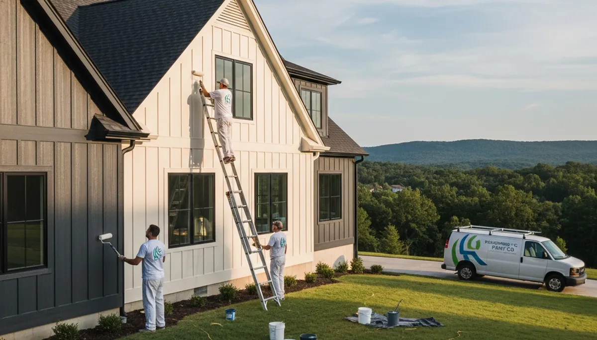 Professional house painters improving home exterior in Durham, NC